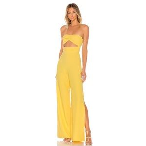 NEW NBD x Naven Lauren Jumpsuit Canary Yellow Strapless K81